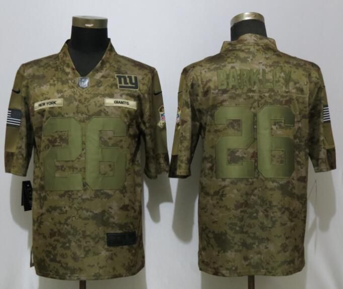 Men New York Giants #26 Barkley Nike Camo Salute to Service Limited NFL Jerseys